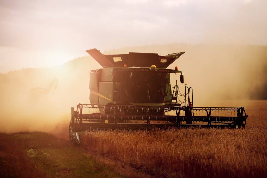 modern combine harvester